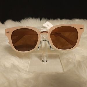Retro Pink and Brown Oversized Sunglasses